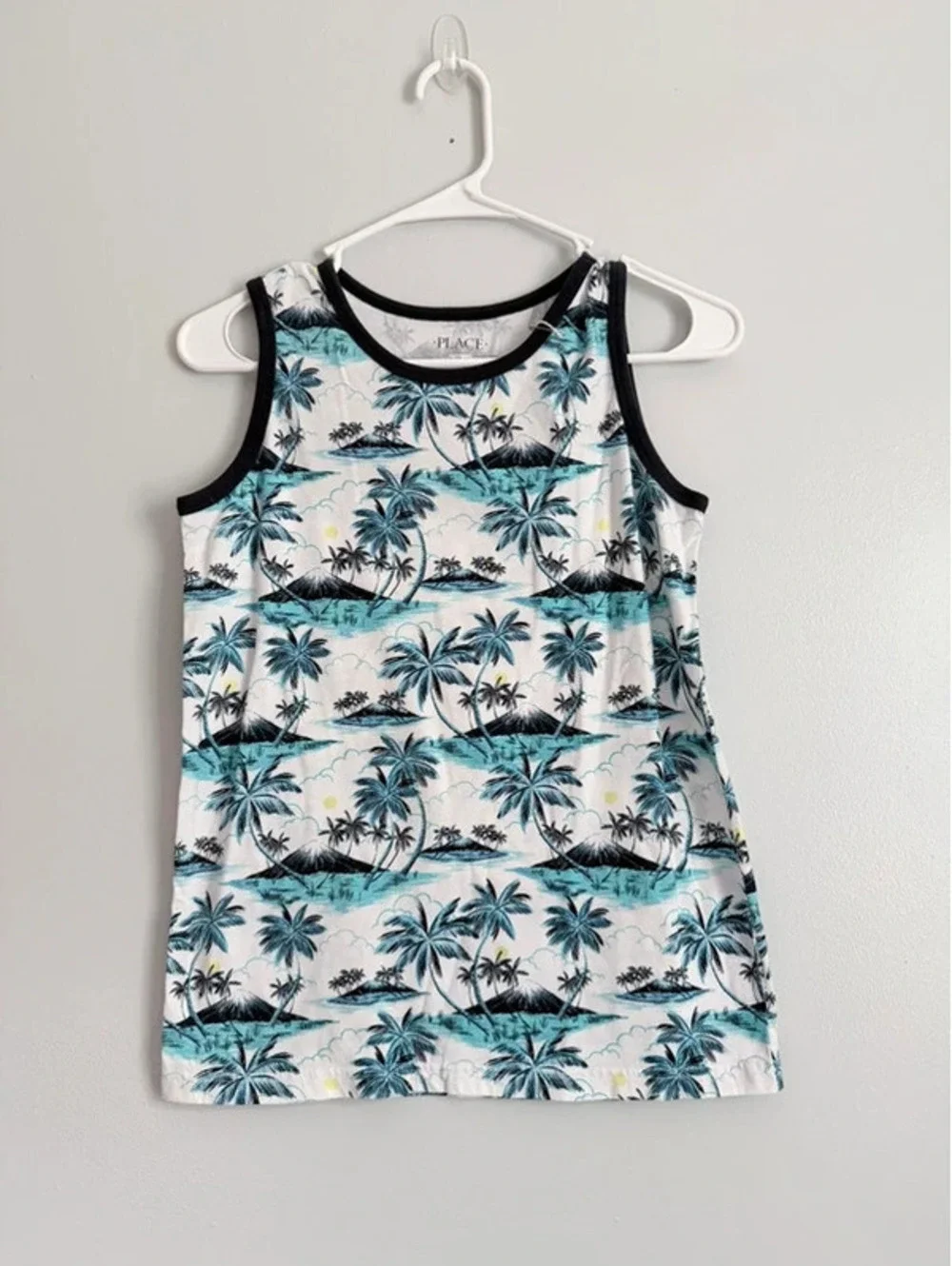 The Children’s Place Boys Tropical Palm Tree Tank Top XL 14